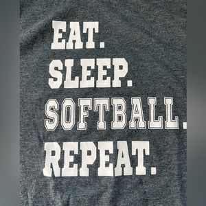 Gildan soft style gray EAT, SLEEP, SOFTBALL, REPEAT.  Size XL.  Great condition.